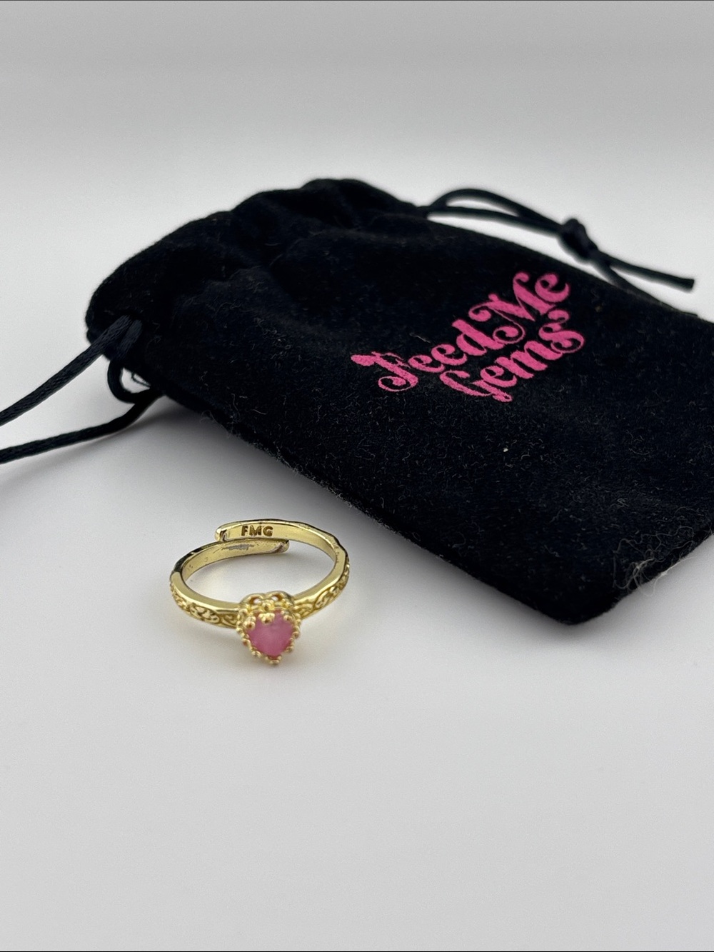 Feed me gems Glenda pink opal micro Aphrodite stacker ring